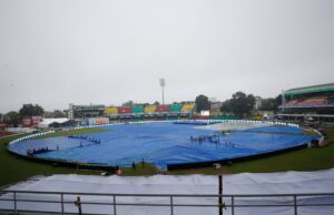 मैदान गीला होने से अभी शुरू नहीं हो सका तीसरे दिन का खेल