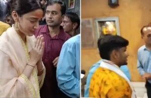 मेधा शंकर और क्रिकेटर यश ठाकुर ने किए भगवान महाकाल के दर्शन