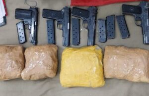 आतंकी ठिकाने से हथियार और चार किलोग्राम नशीला पदार्थ बरामद